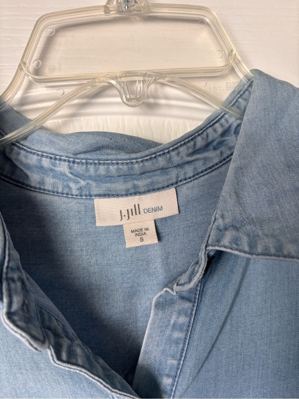 J. Jill Denim Sleeveless Chambray Mini Dress in light Blue collared Small - Picture 6 of 9